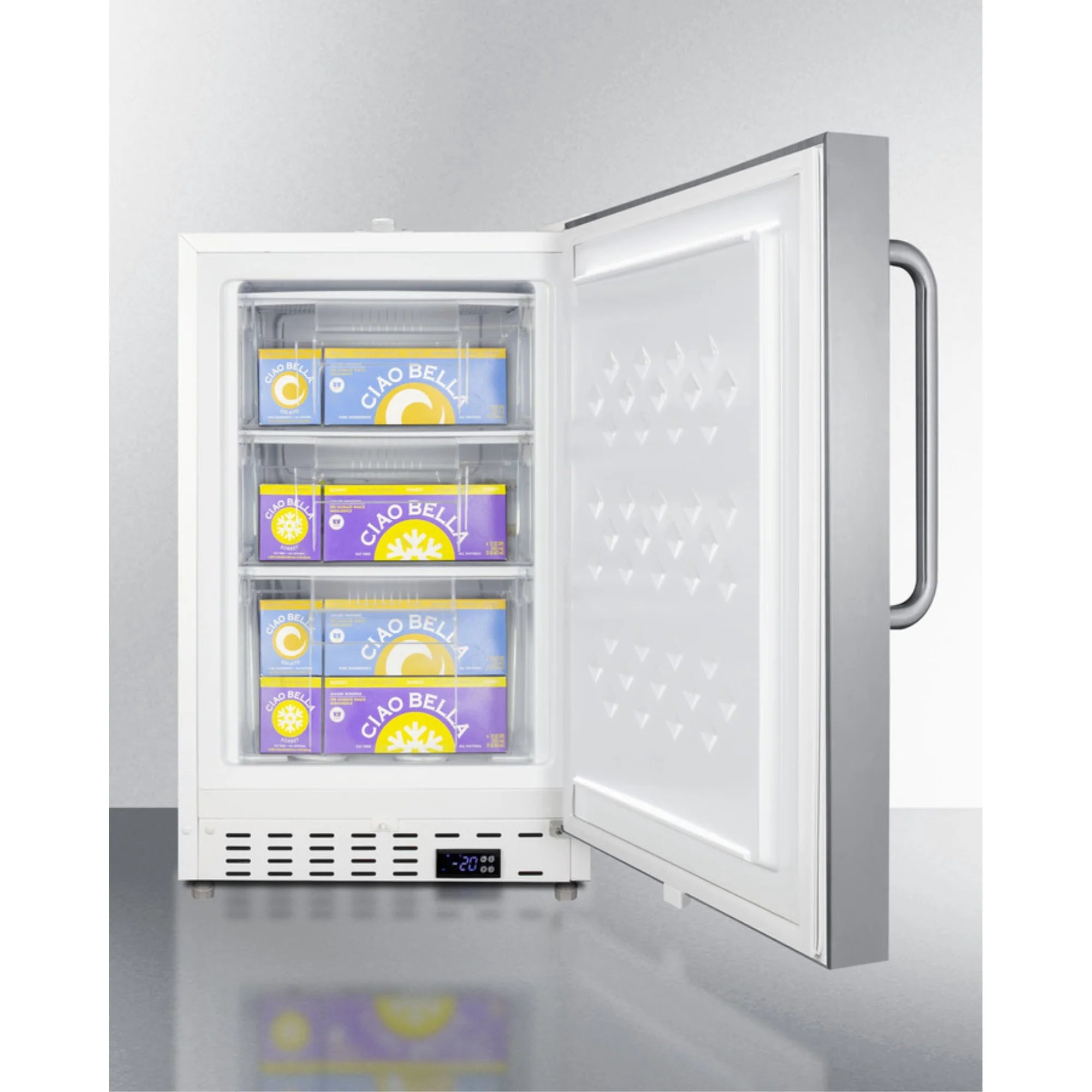 White Cabinet Stainless Steel Door ADA Compliant All-Freezer K9391