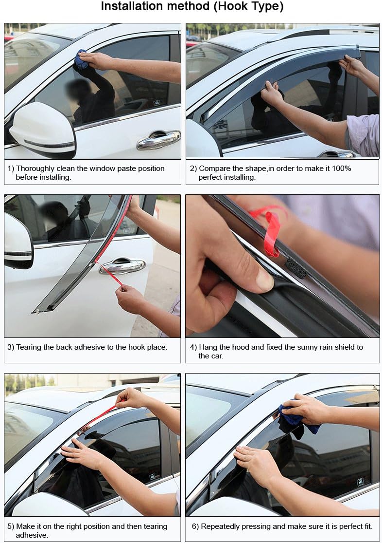 Car Window Visor Vent Shade Deflector Sun/Rain Guards B921260