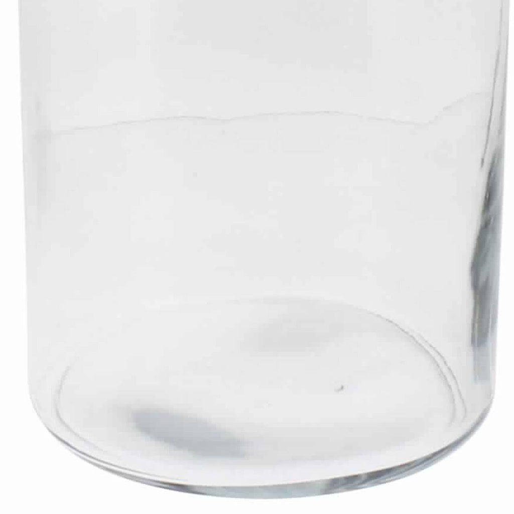 Cylindrical Glass Cannister with Metal Lid, Clear and Antique Gold O83174