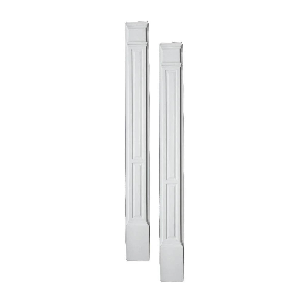 Primed Polyurethane Double Panel Pilaster Moulding with Plinth Block N6706