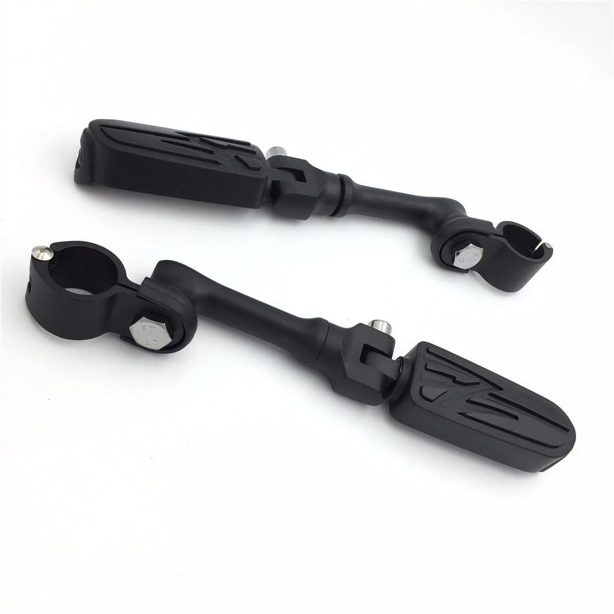 Black Angled Mounting Kit Foot Peg for Bike with 1.25" Front Engine Guard Frame Tube R362011