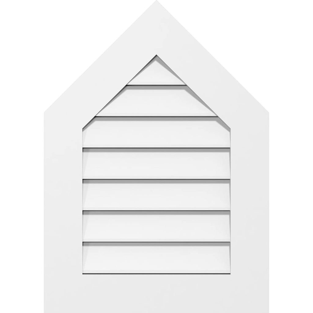Peaked Top Surface Mount PVC Gable Vent 9/12 Pitch J6801