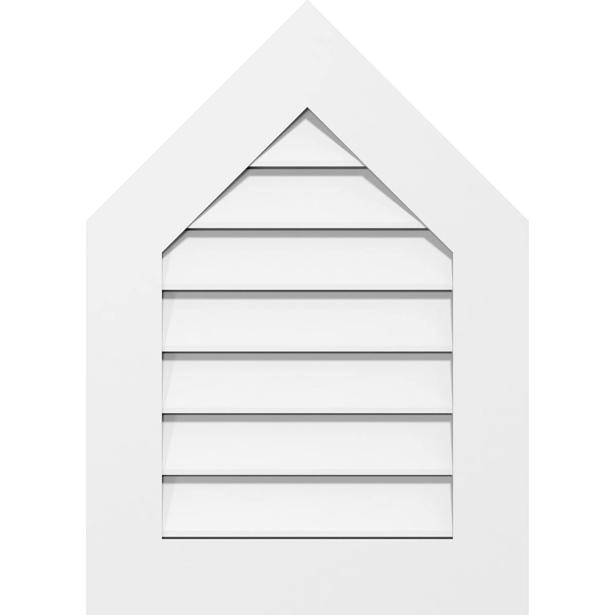 Peaked Top Surface Mount PVC Gable Vent 9/12 Pitch J6801