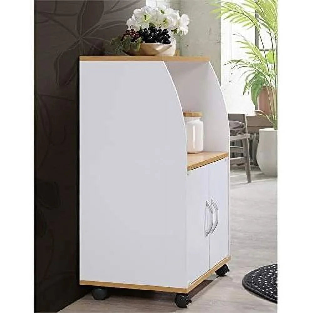 White Microwave Kitchen Cart A14486