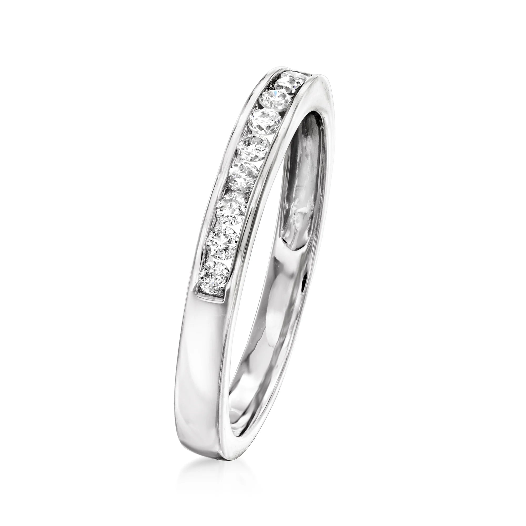14kt White Gold Diamond Wedding Band X541