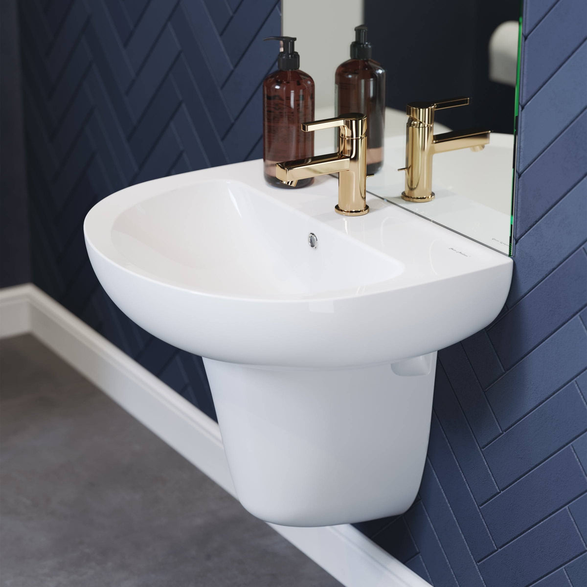 Glossy White Wall Mount Sink N5172