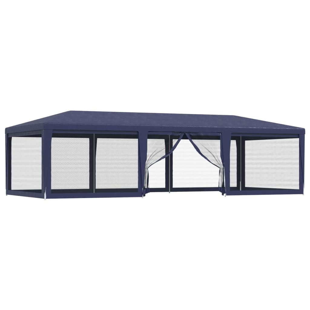 Blue 29.5'x13.1' HDPE Party Tent with 8 Mesh Sidewalls C327