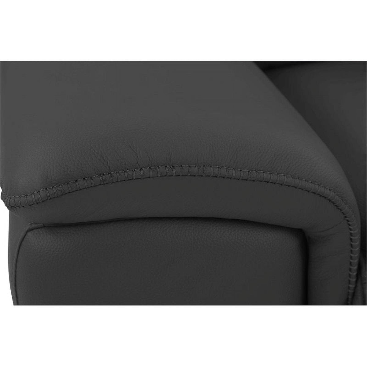 Genuine Italian Leather Power Reclining Chair in Dark Gray L18320
