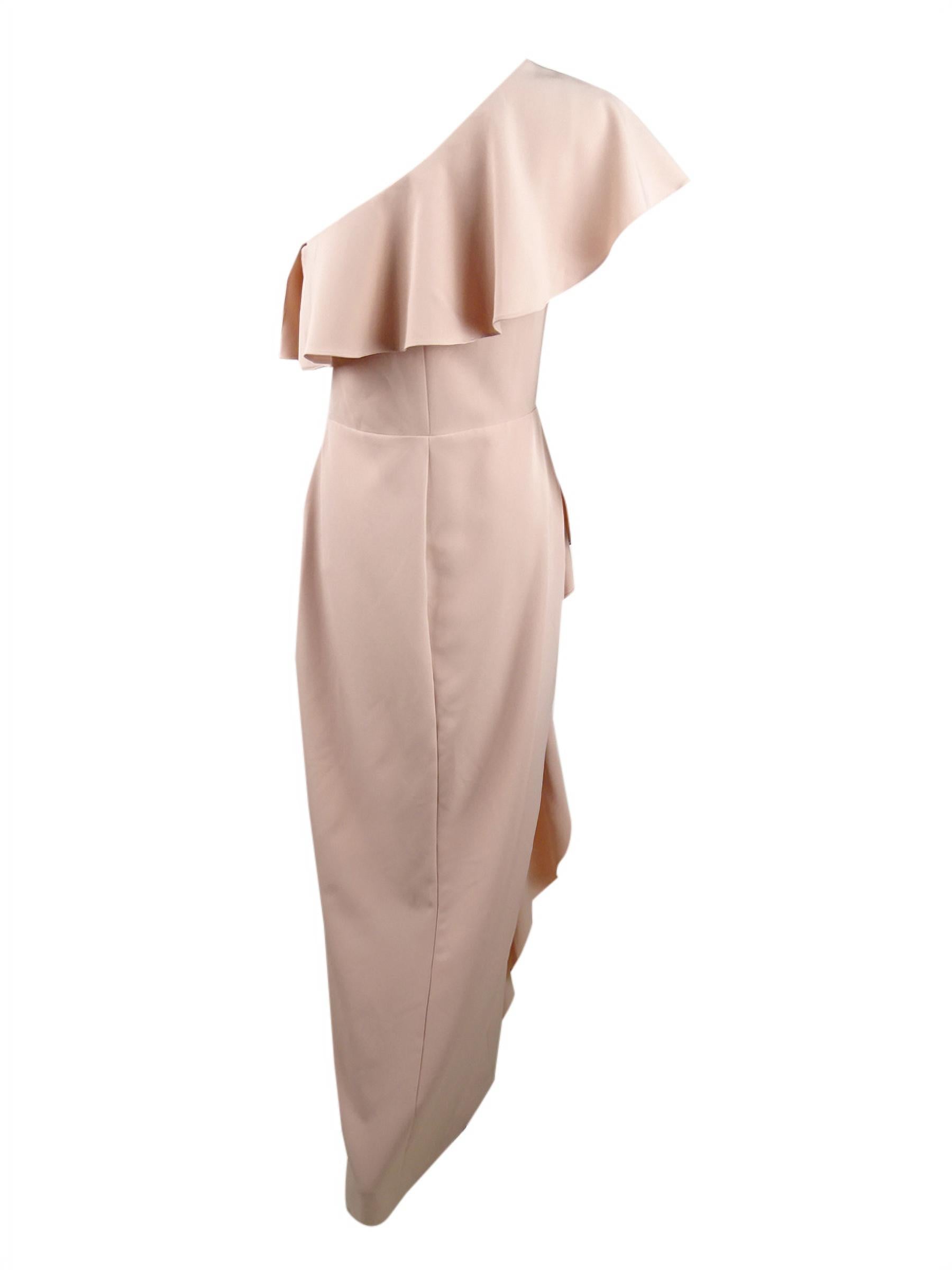 Ruffled One-Shoulder Gown V6158