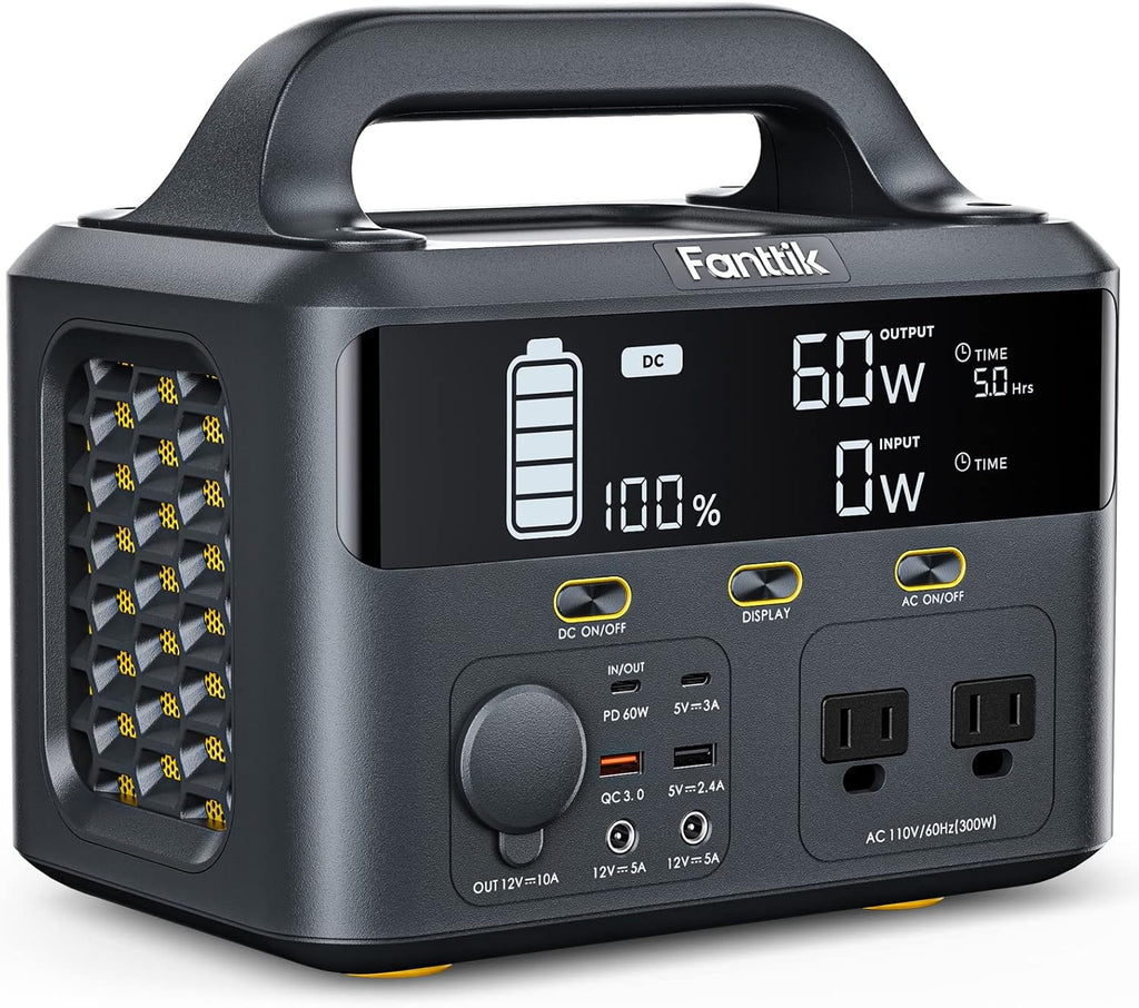 Portable Power Station 299Wh Lithium Battery with 2 AC Outlets Z3896