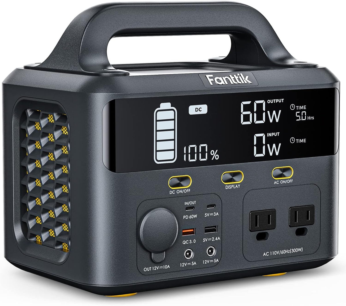Portable Power Station 299Wh Lithium Battery with 2 AC Outlets Z3896