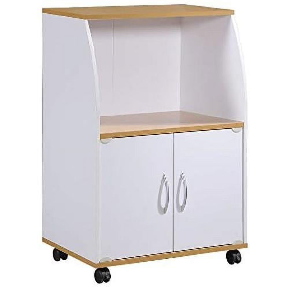 White Microwave Kitchen Cart A14486
