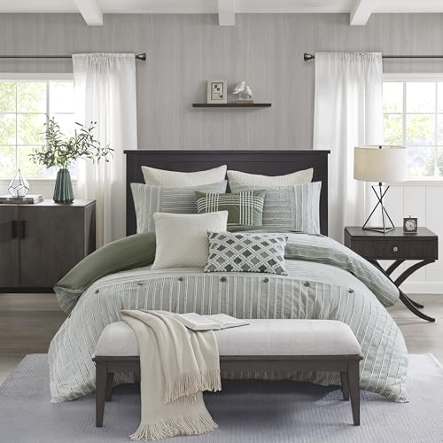 King Ivory Cotton Comforter Set 9 Piece X238843