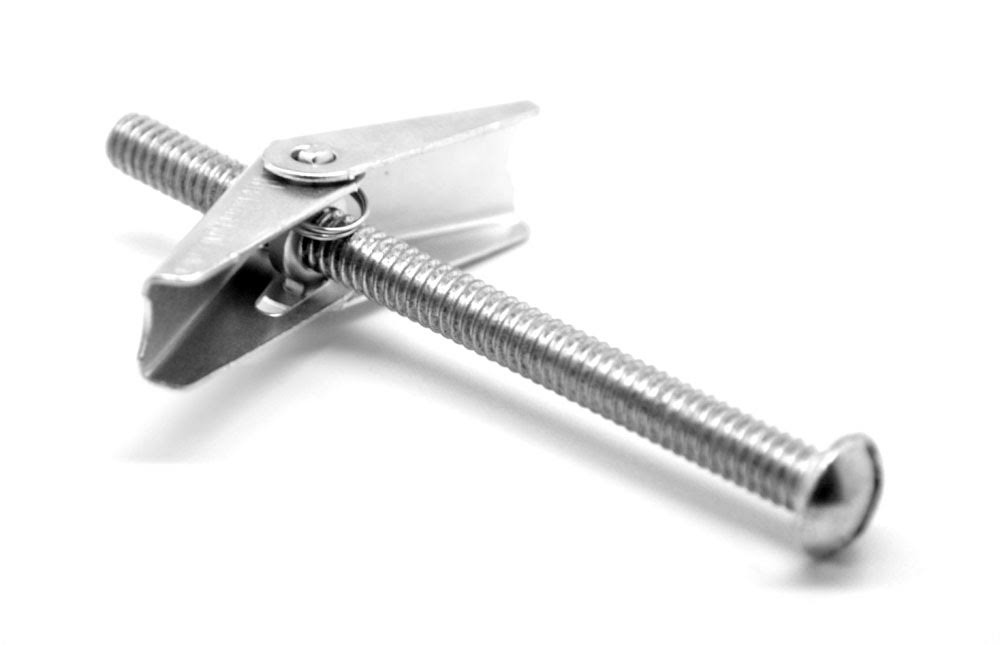 3/16x22-24 x 6x22 Coarse Thread Toggle Bolt Slotted Round Head Low Carbon Steel Zinc Plated W99607