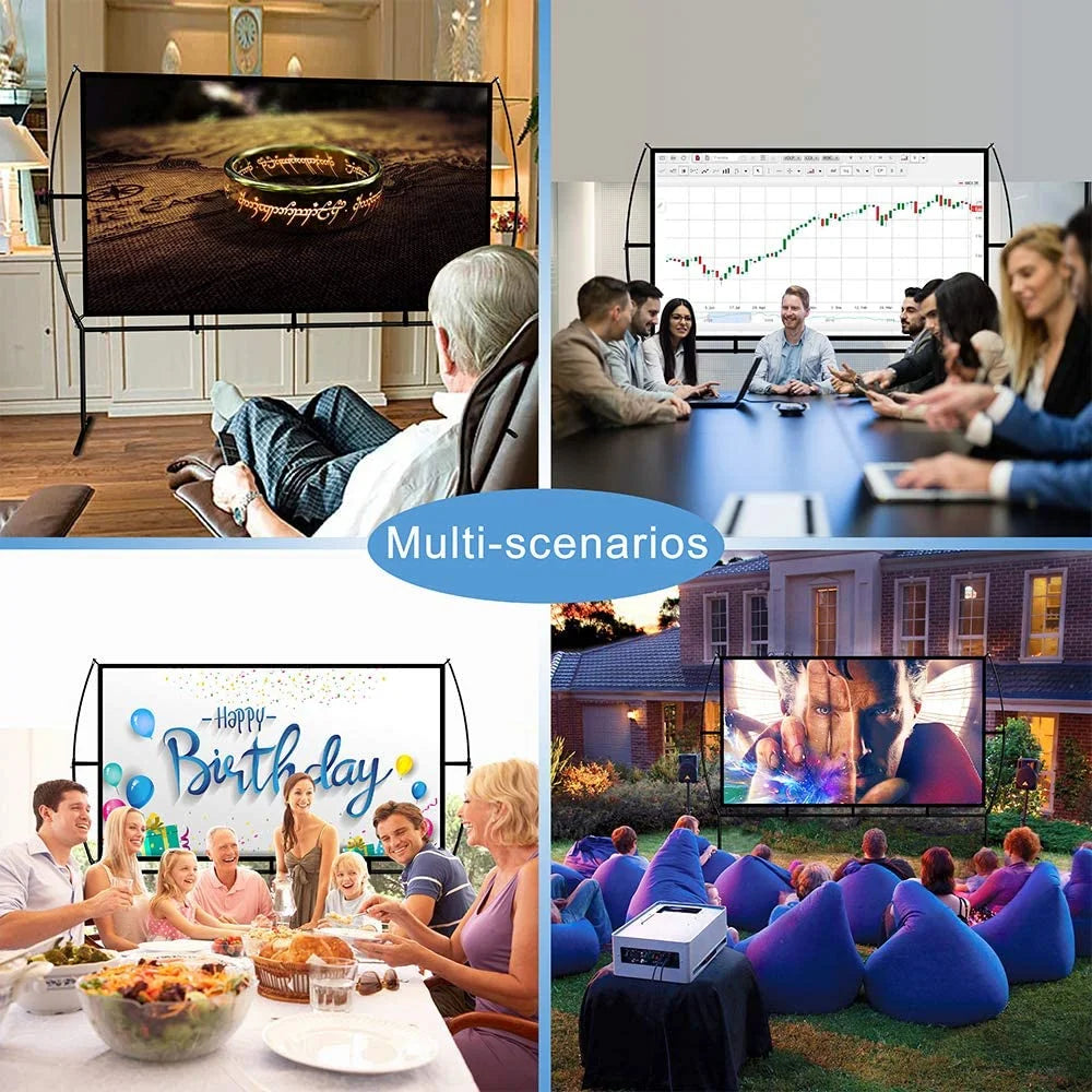 120 Inch Foldable Portable Projector Screen with Stand V97117