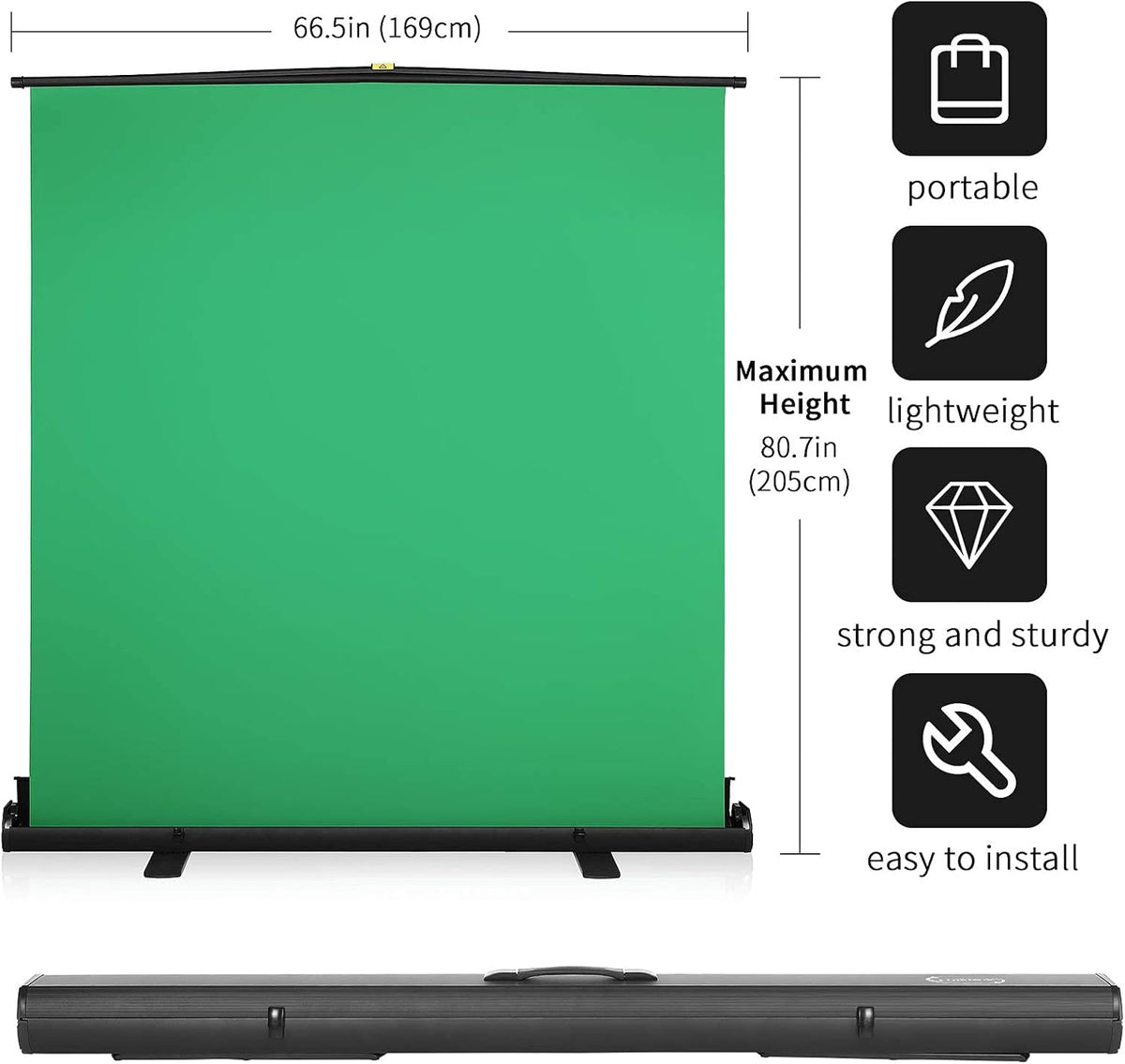 Green Screen Collapsible Chromakey Panel with Aluminum Hard Case B61812