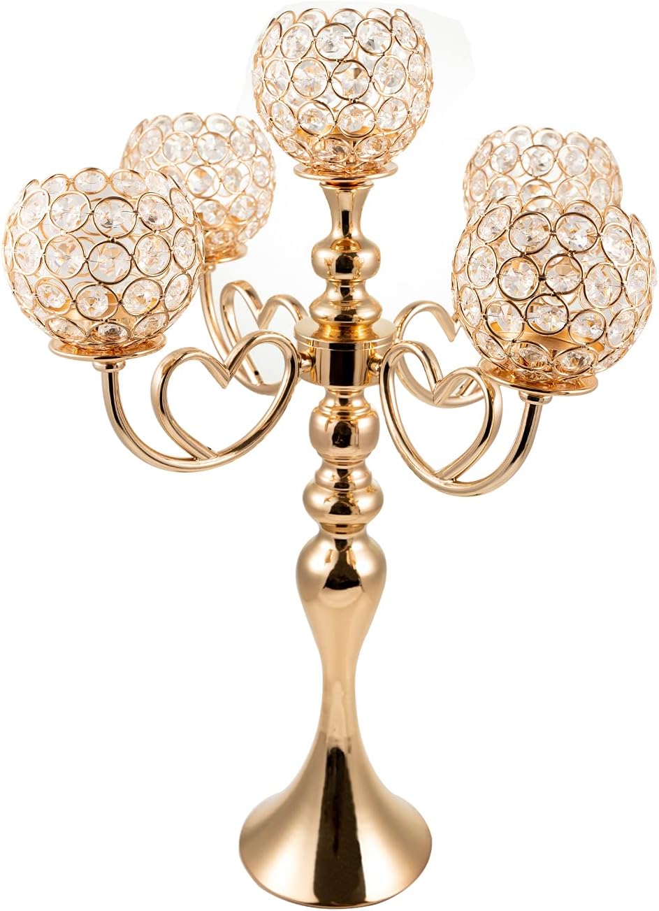 Gold Crystal Candle Holders D73291