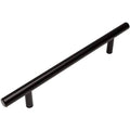 Flat Black Solid Steel 3/8 inch Slim Line Euro Style Cabinet Hardware Bar Pull 5 inch R43065