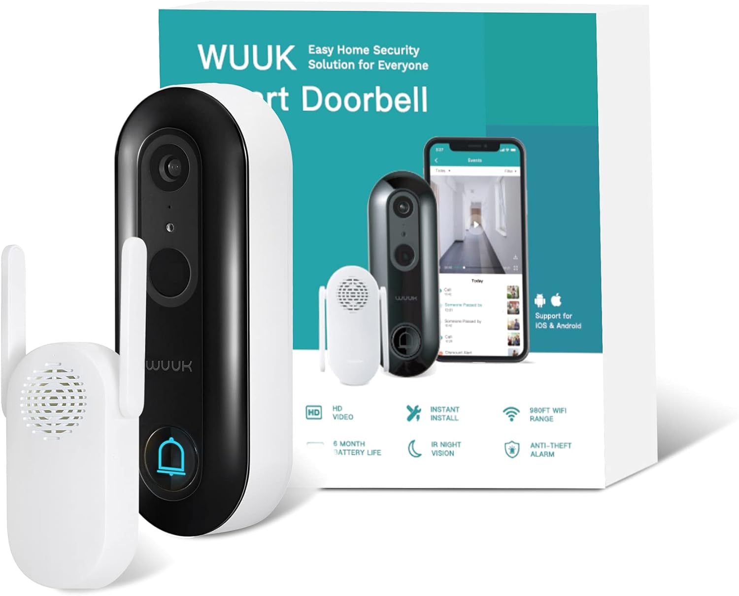 1080p Wireless Video Doorbell Camera with Motion Detector C593661