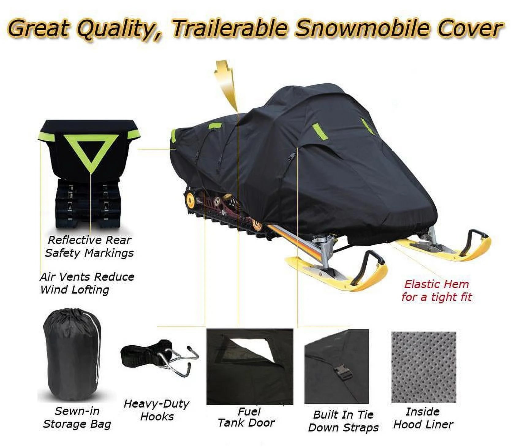 Trailerable 600 Denier Snowmobile Cover Y980