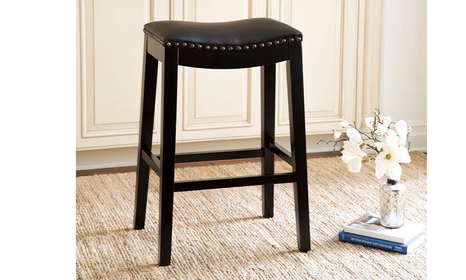 Black Bonded Leather Bar Stool J774219