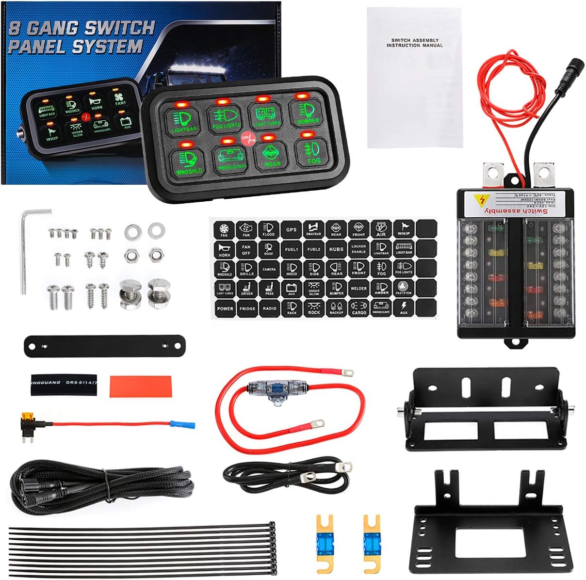 8 Gang LED Switch Panel Relay Box L756