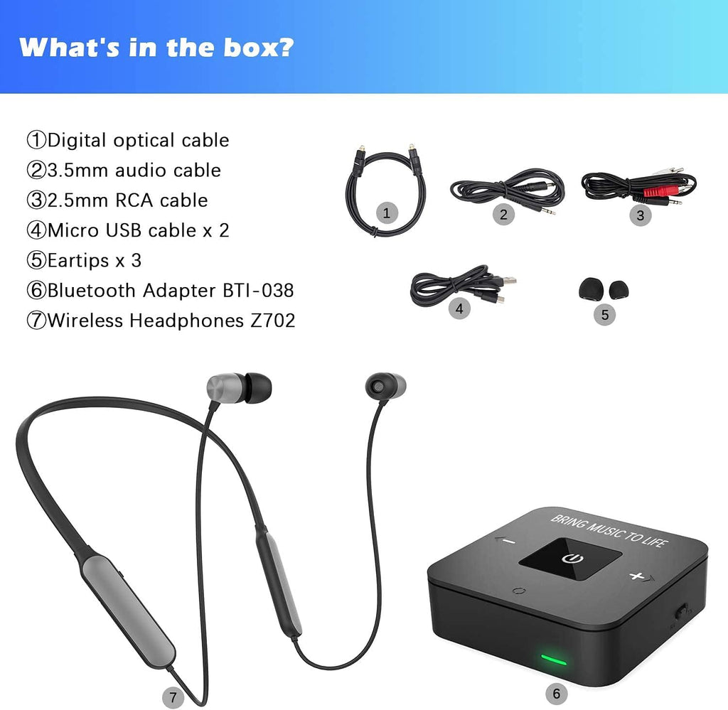 Wireless Headphones with Bluetooth Transmitter D5420