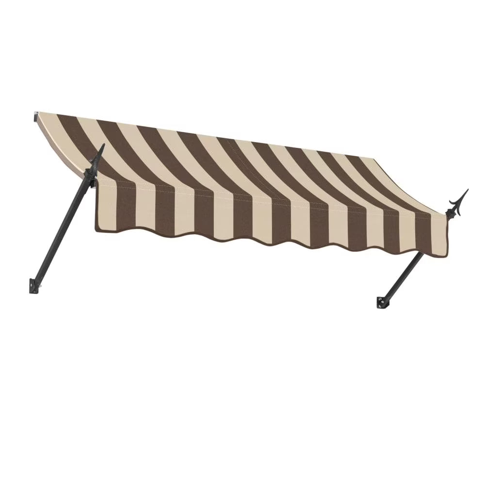 Brown/Tan Stripe Acrylic Fixed Awning M53108