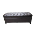 Tufted Brown PU Leather Storage Bench V485