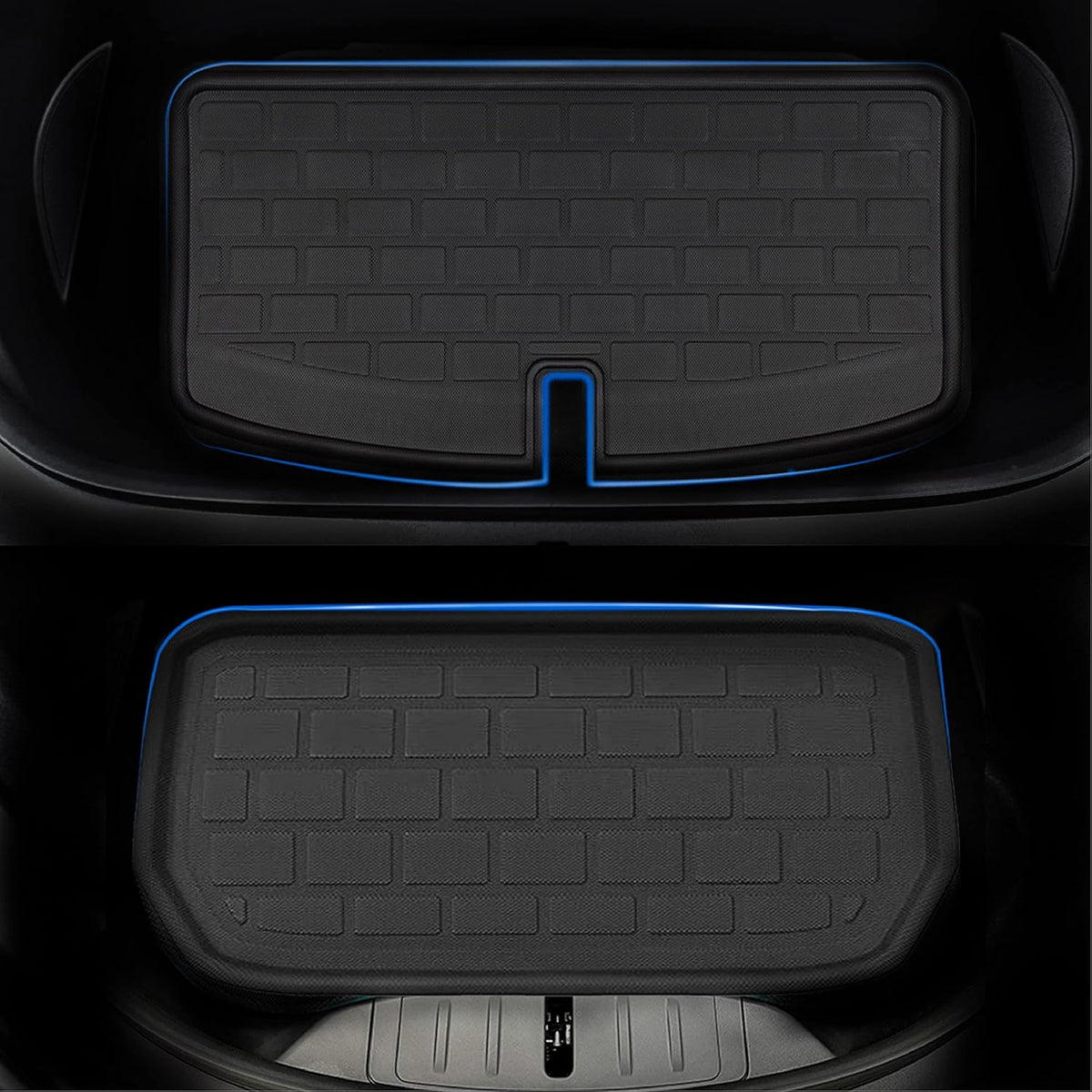 Waterproof Anti-Slip Custom Fit Cargo Liner Trunk Mat for Tesla Model Y 7-Seater (1 Pack Cargo Mat + 1 Pack Trunk Mat) H5522