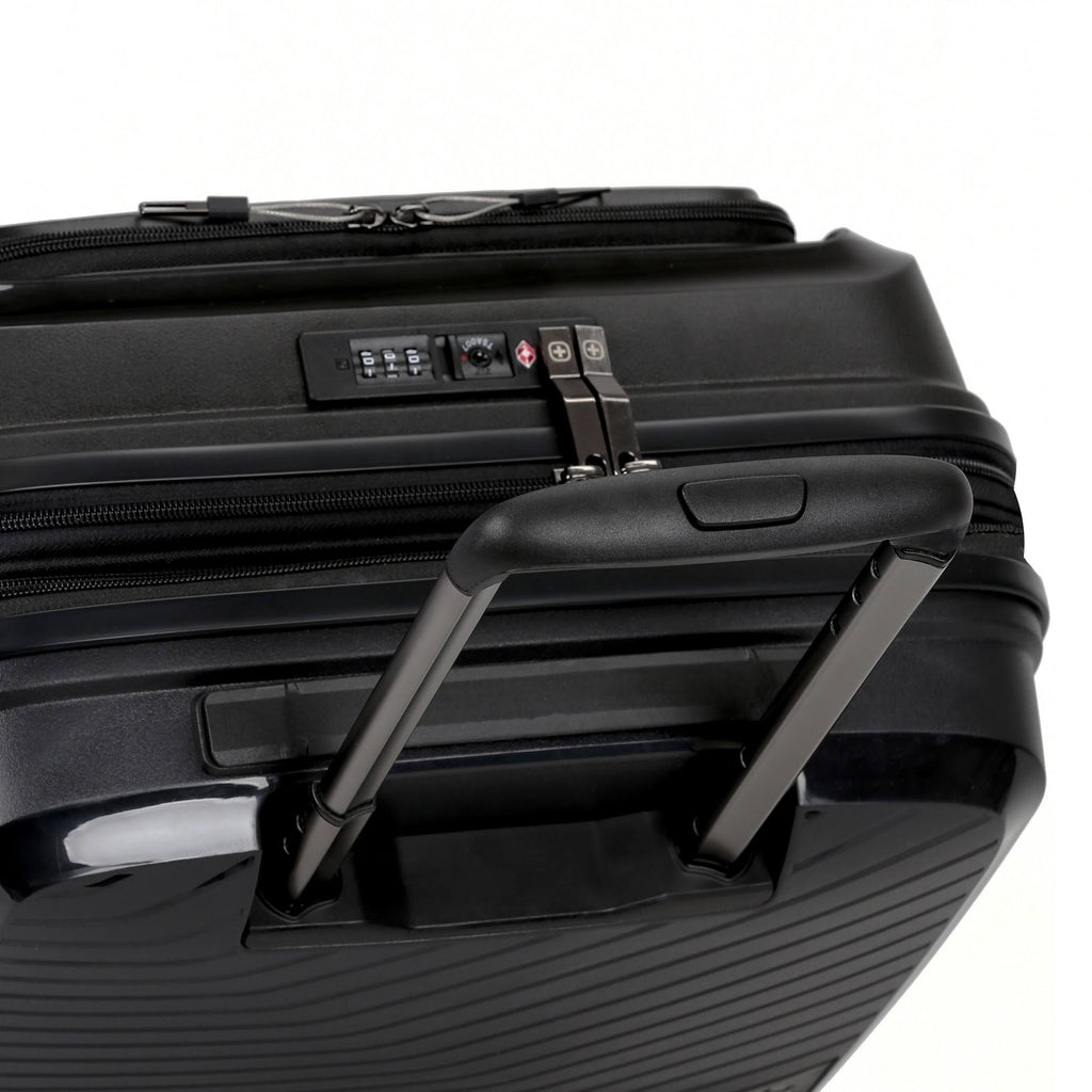 Black Hardside Expandable Carry On Suitcase S2235