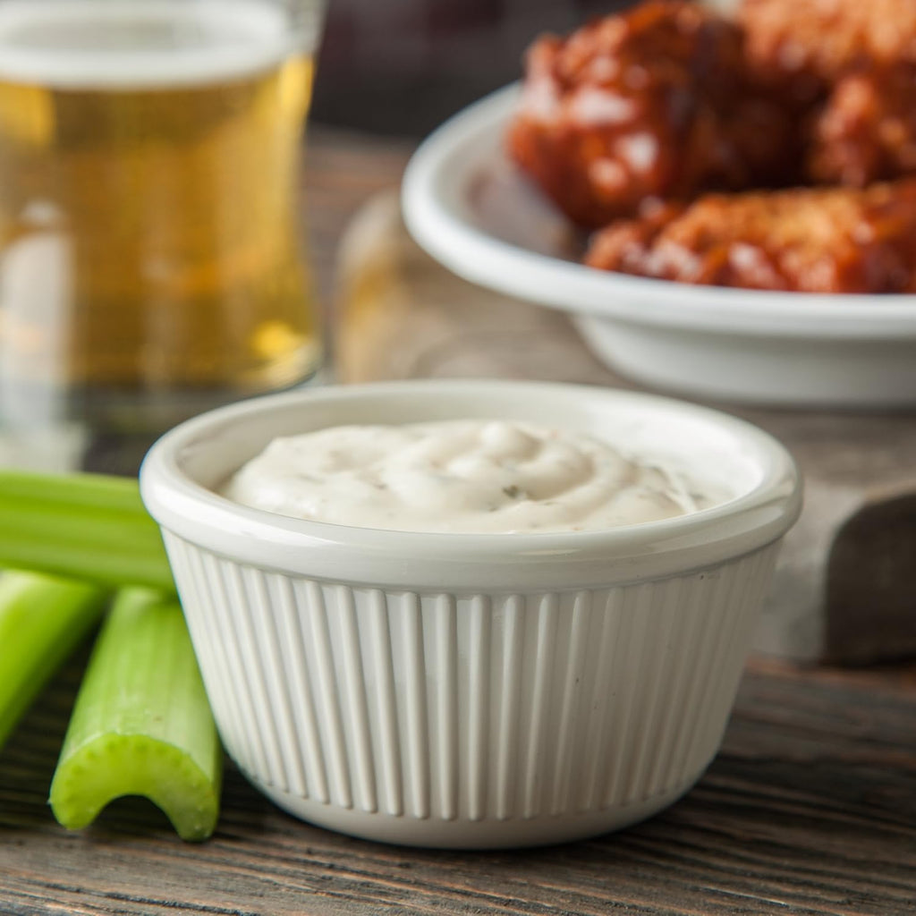 Melamine Fluted Ramekin Set, 4 oz Capacity, Bone (Case of 12) O410391