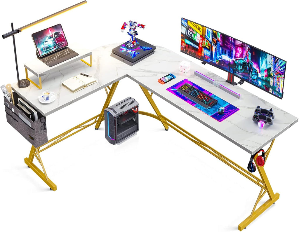 66" L Shaped Computer Desk with Monitor Stand Z774089