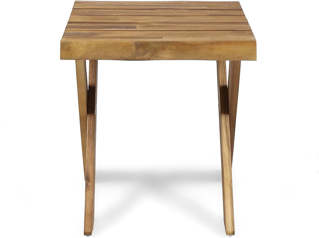 Sandblast Teak Finish Acacia Wood Side Table P296441