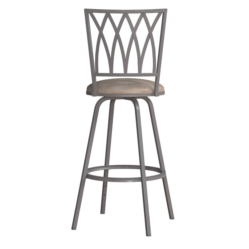 Silver Metal Swivel Adjustable Stool, Set of 2 N375