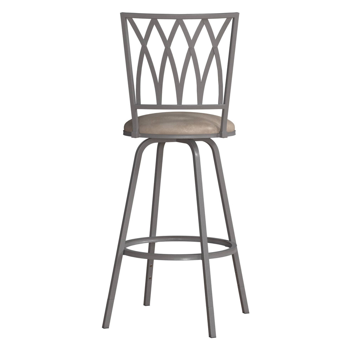 Silver Metal Swivel Adjustable Stool, Set of 2 N375
