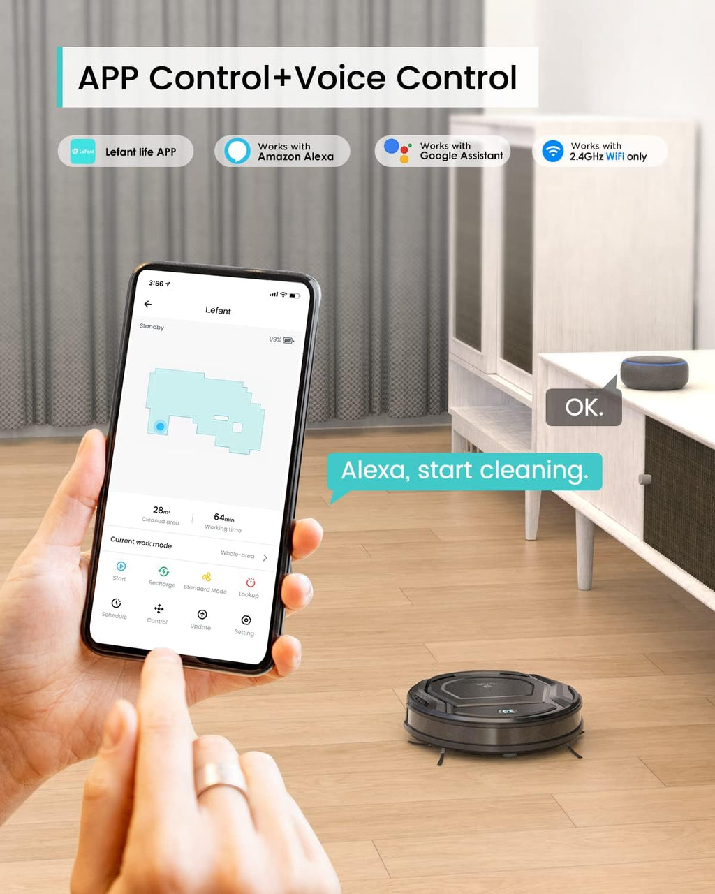 Robot Vacuum Cleaner for Pet Hair, Hard Floor, Low Pile Carpet Z22967