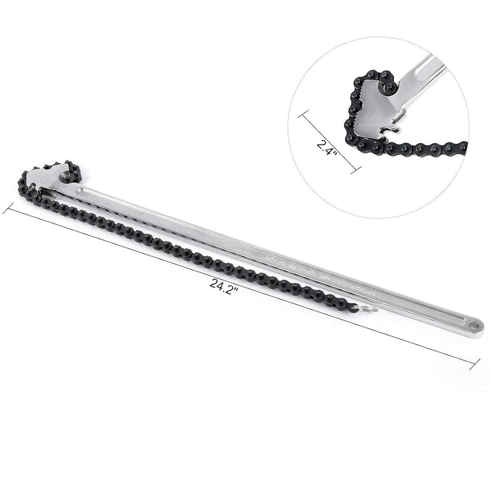 24inch Carbon Steel Chain Pipe Wrench Pack of 2 W82448