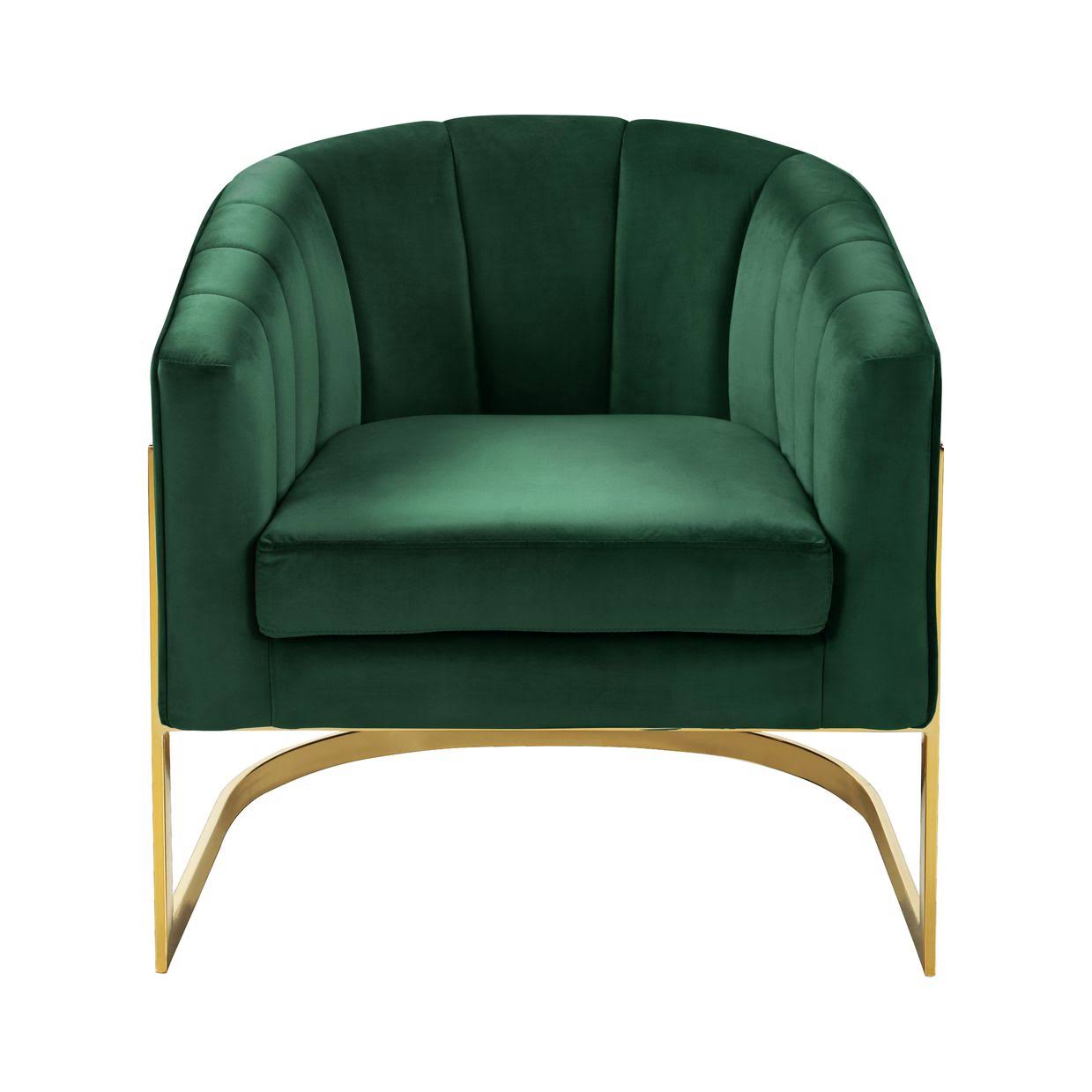 Green Velvet Accent Chair Q915