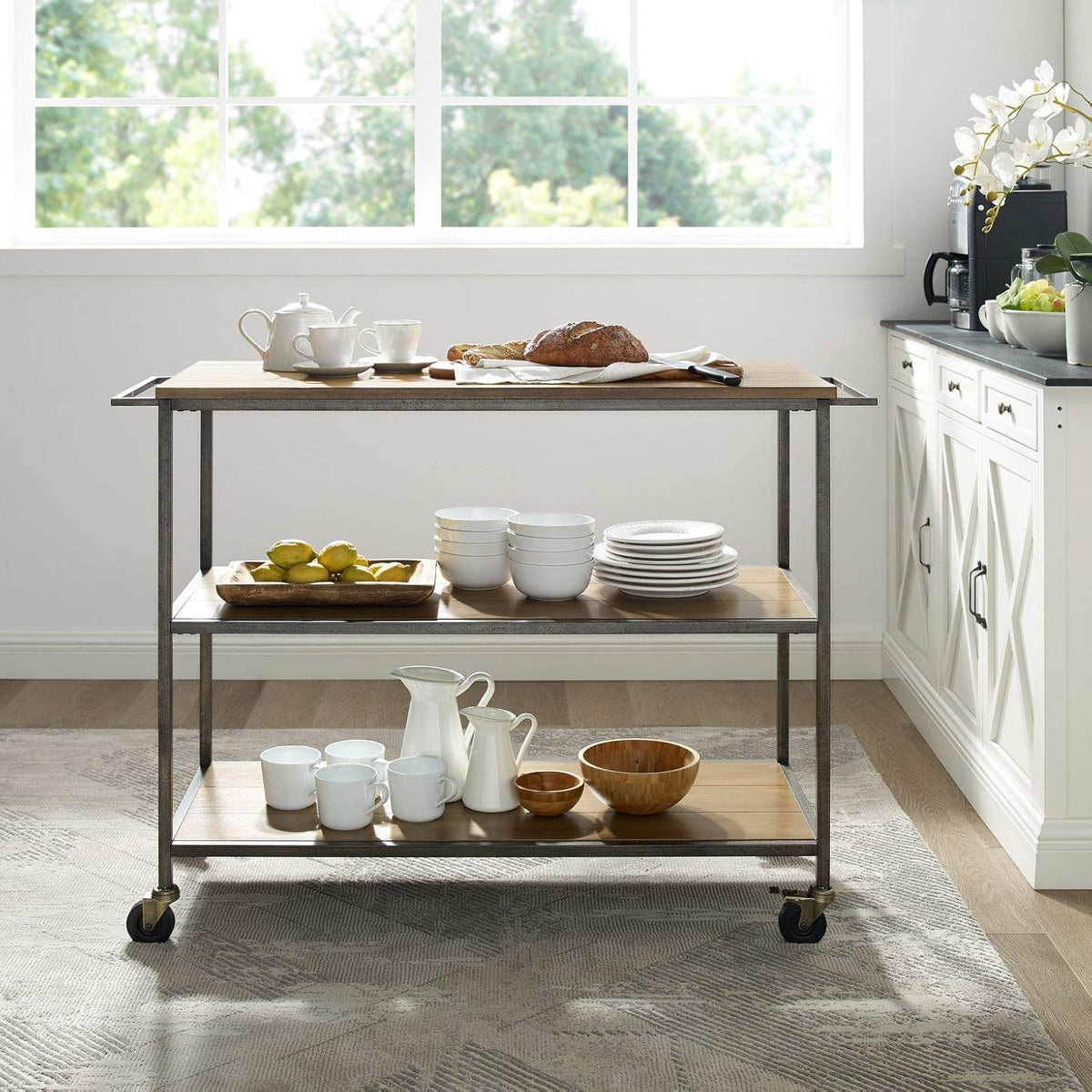 Washed Oak Kitchen Cart C78634