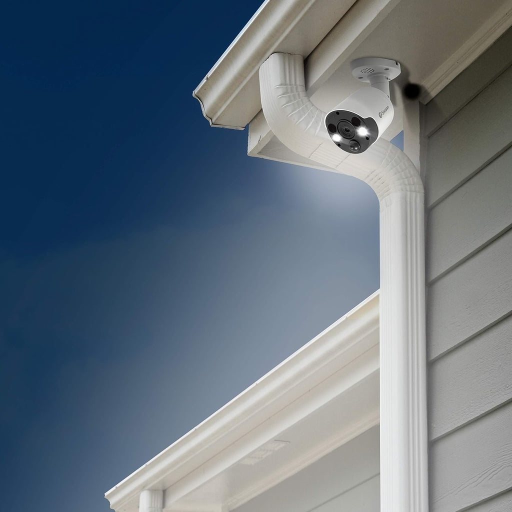 4K Ultra HD Wired Bullet Security Camera with Color Night Vision and Siren A721959