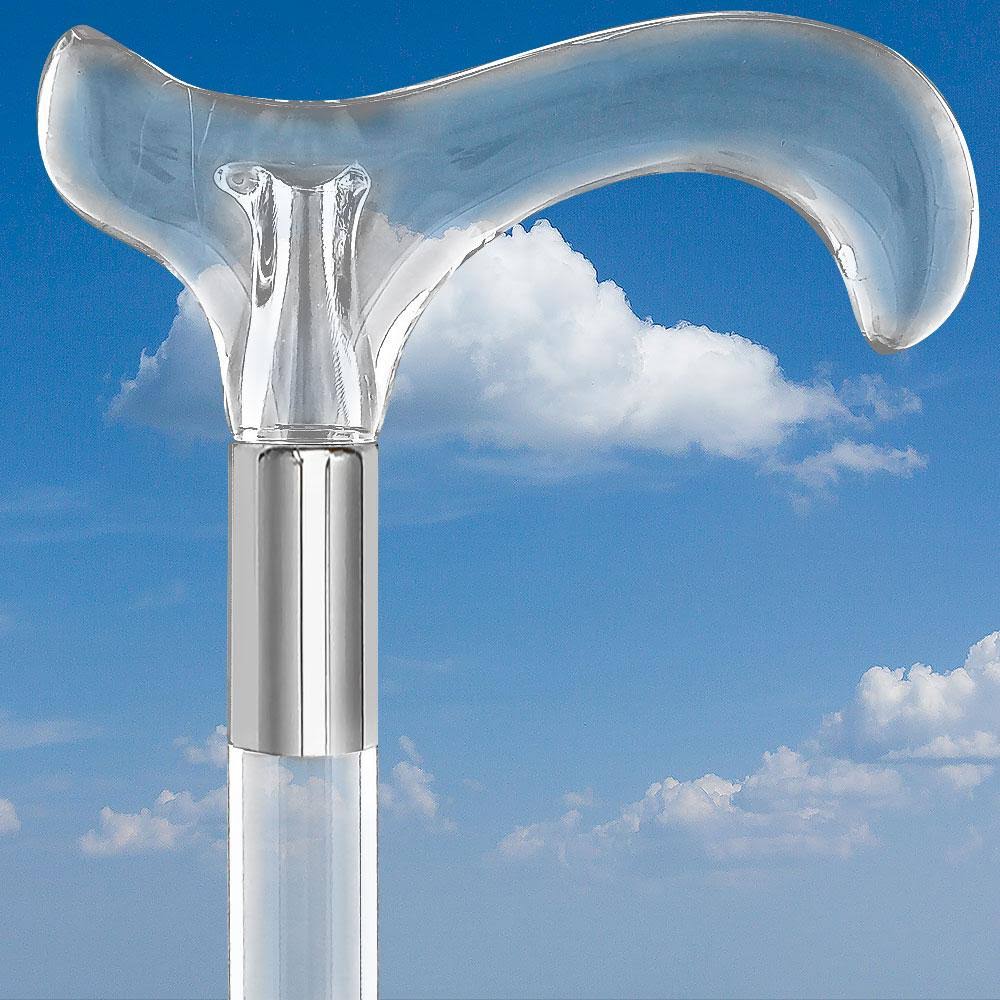 Clear Lucite Handle Walking Cane S725