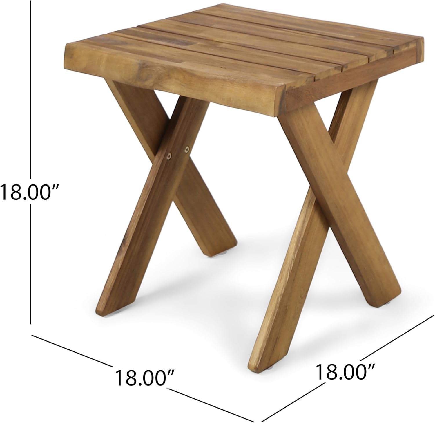 Sandblast Teak Finish Acacia Wood Side Table P296441