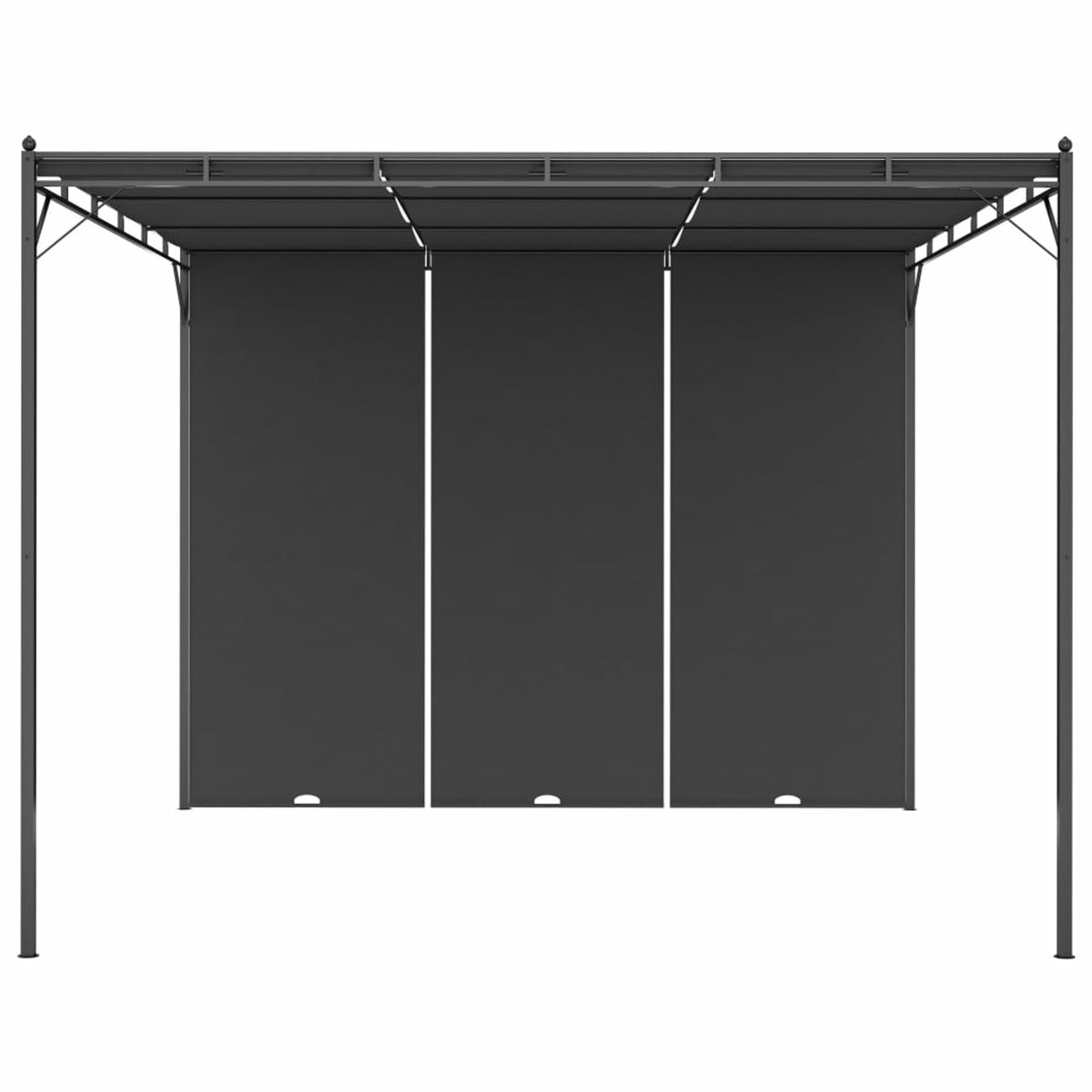 Garden Gazebo with Side Curtain Steel Frame Sun Shade Shelter 118.1 x 118.1 x 88.6 Inches O52213