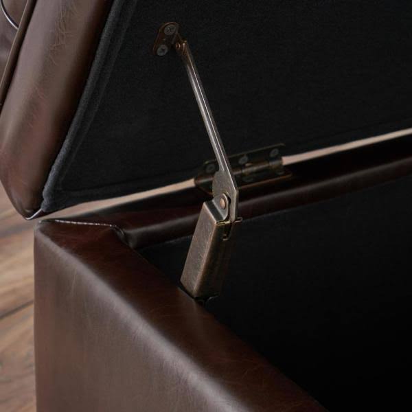 Tufted Brown PU Leather Storage Bench V485