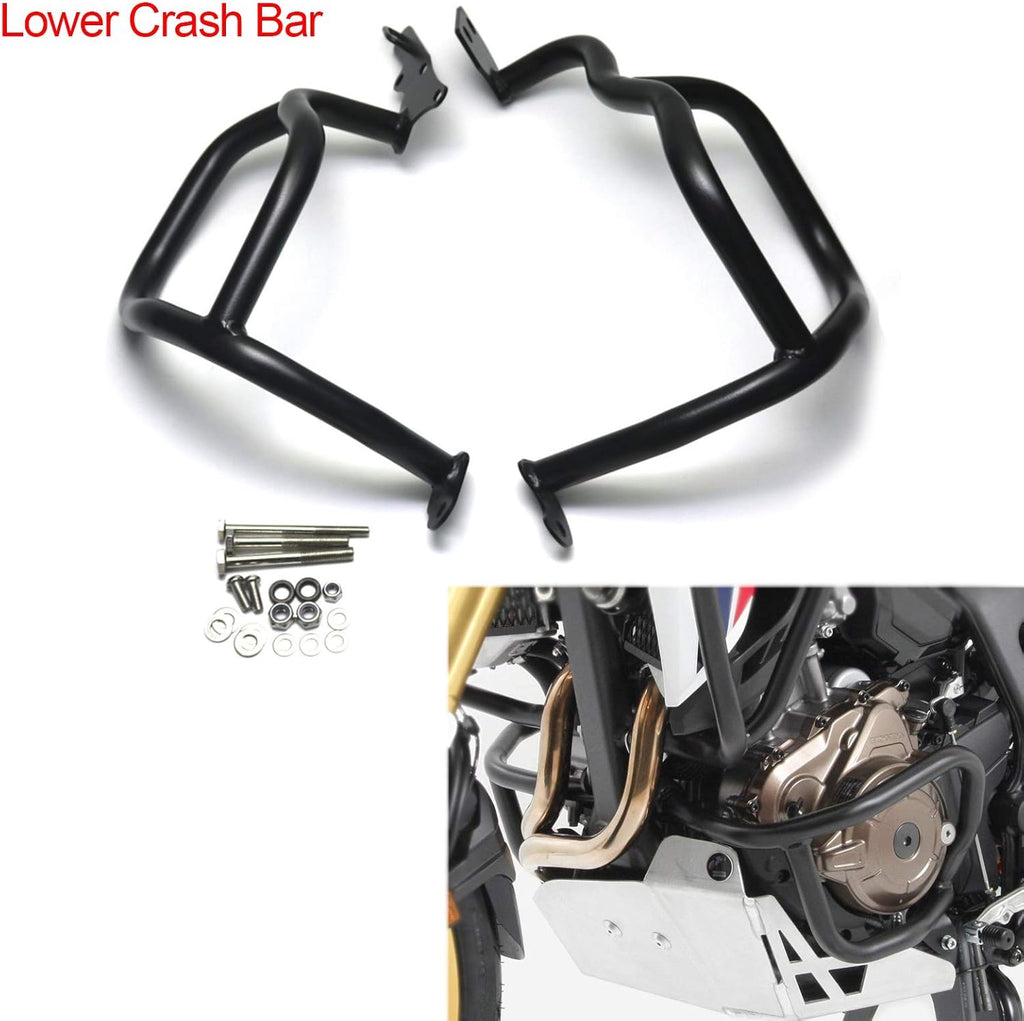 Black Upper and Lower Engine Guard Crash Bars for Honda CRF1000L Africa Twin N439