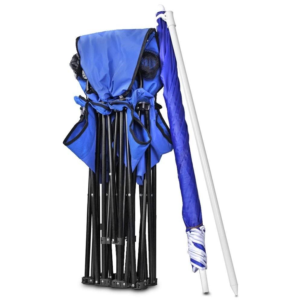 Blue Portable Double Folding Chair with Carry Case K573723