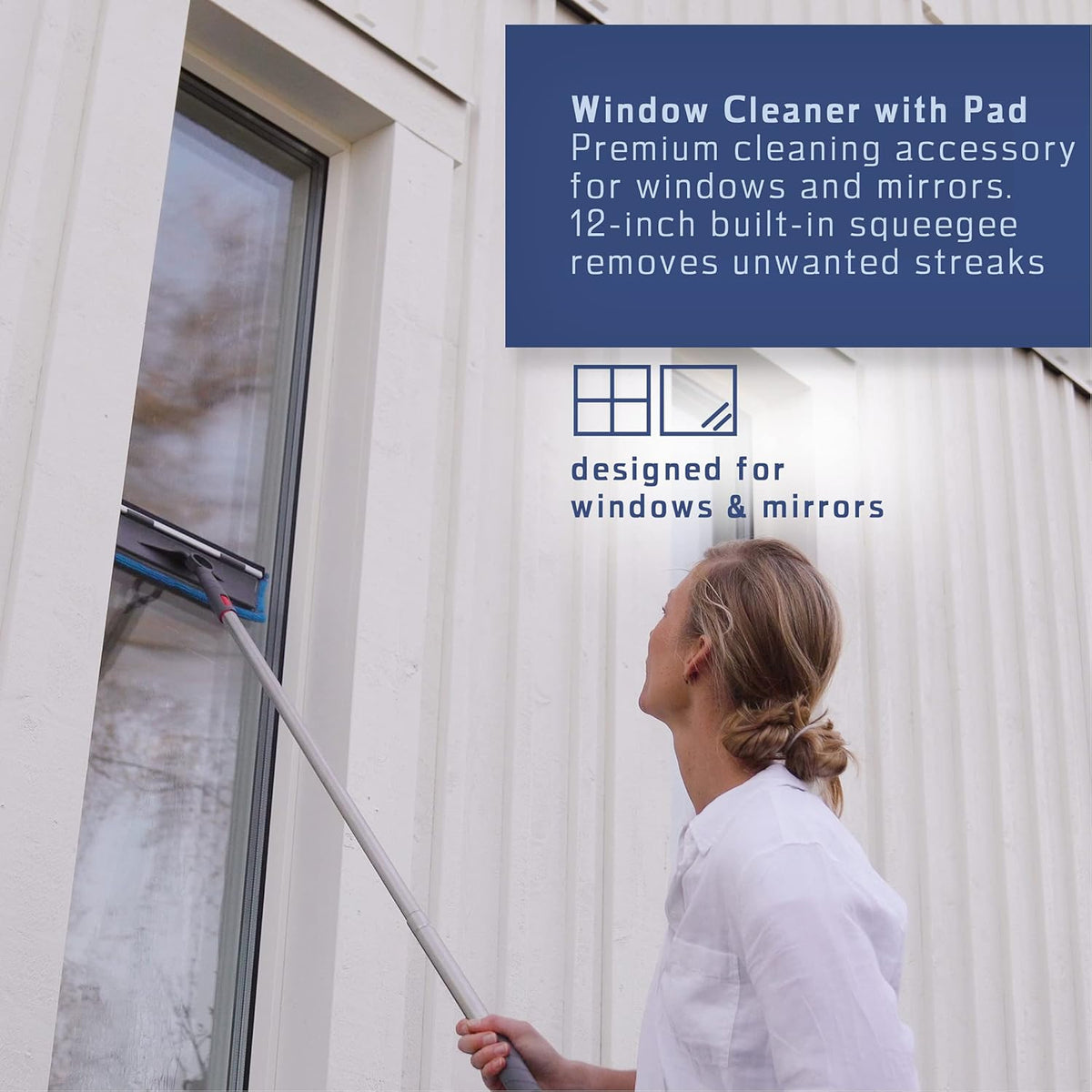 Wet Flat Floor Mop, Rubber Brush, Microfiber Duster, Window Cleaner with Squeegee, 2 Microfiber Cloths, 2 Dish Sponges, Pack of 2 E658180