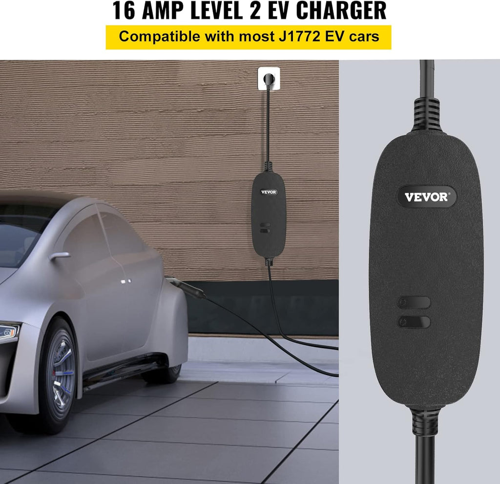 Portable Level 2 EV Charger with 25 ft Charging Cable F101515
