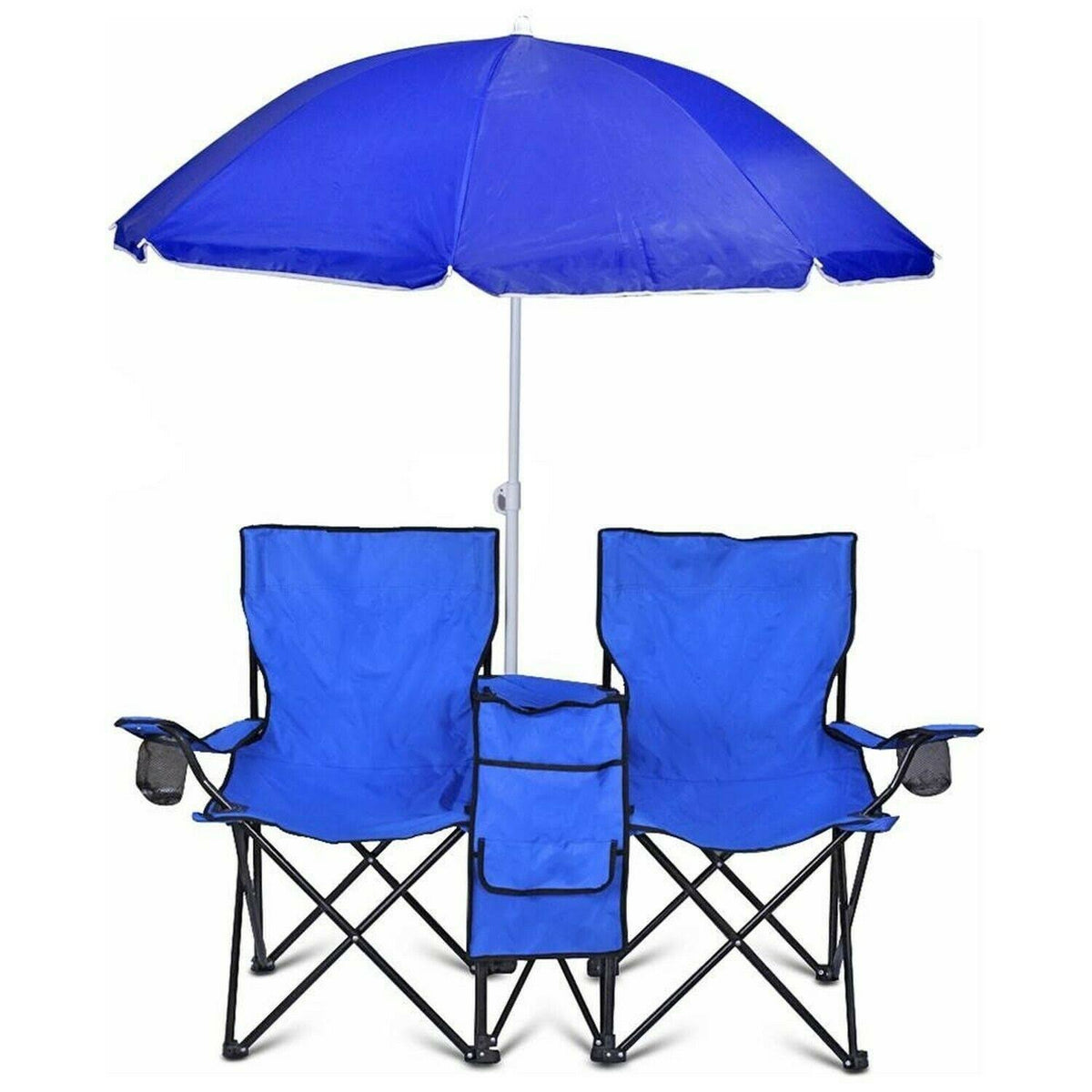 Blue Portable Double Folding Chair with Carry Case K573723